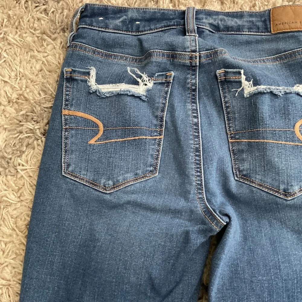 American Eagle Next Level Stretch Distressed Skinny Jeans Blue Size 0 Regular